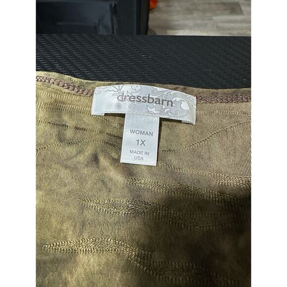 Y2K Plus Size Tee Jeweled Graphic Tie Dye Brown Green Short Sleeve XL Dressbarn - Picture 3 of 13